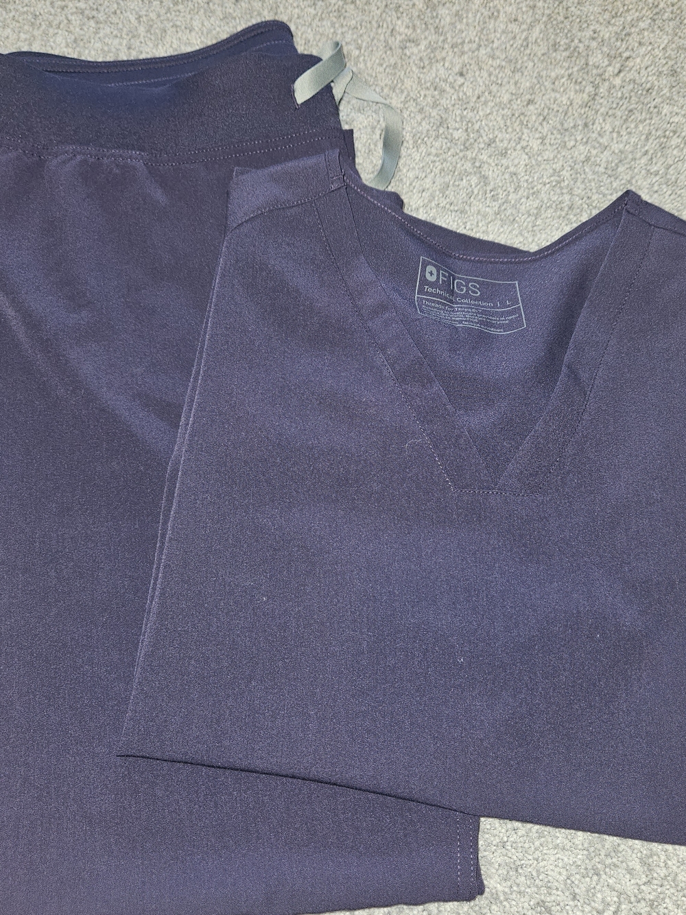 Womens FIGS Scrub Set In Purple Shadow.